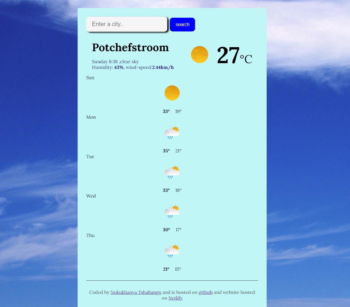 Weather app preview